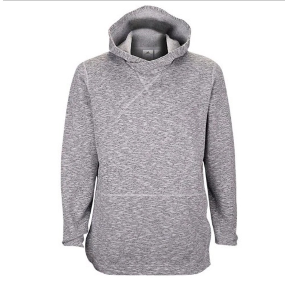 Adidas Mens 2XLT Gray Heather Space Dye Crossover Pullover Hoodie Side Snaps